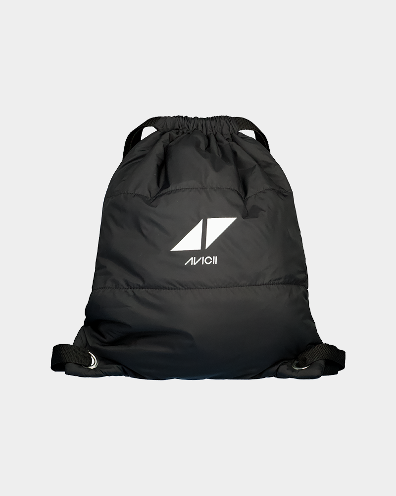 Avicii padded drawstring bag black