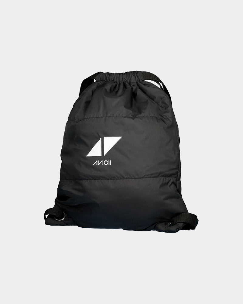 Avicii padded drawstring bag black